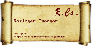 Rozinger Csongor névjegykártya